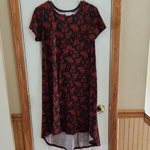 LuLaRoe Carly Red High-Low dress Casual Short Sleeve